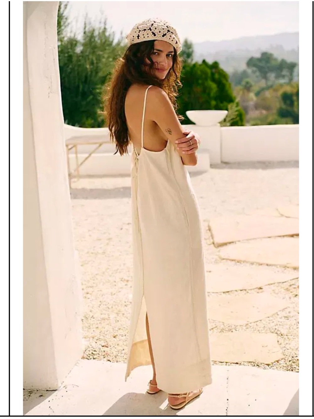 NWT Free People Aspen Linen Maxi Dress